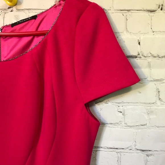 T Tahari hot pink midi dress. Women’s size 10. - Picture 4 of 12